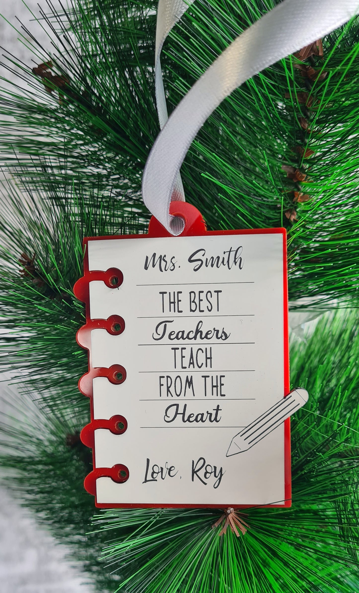 Teacher appreciation Christmas ornament - personalised