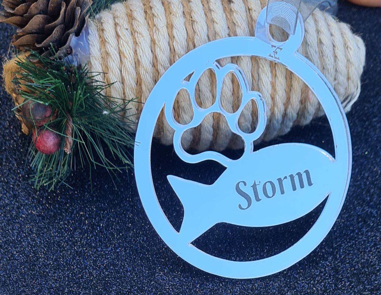 Personalised pets mirror ornaments
