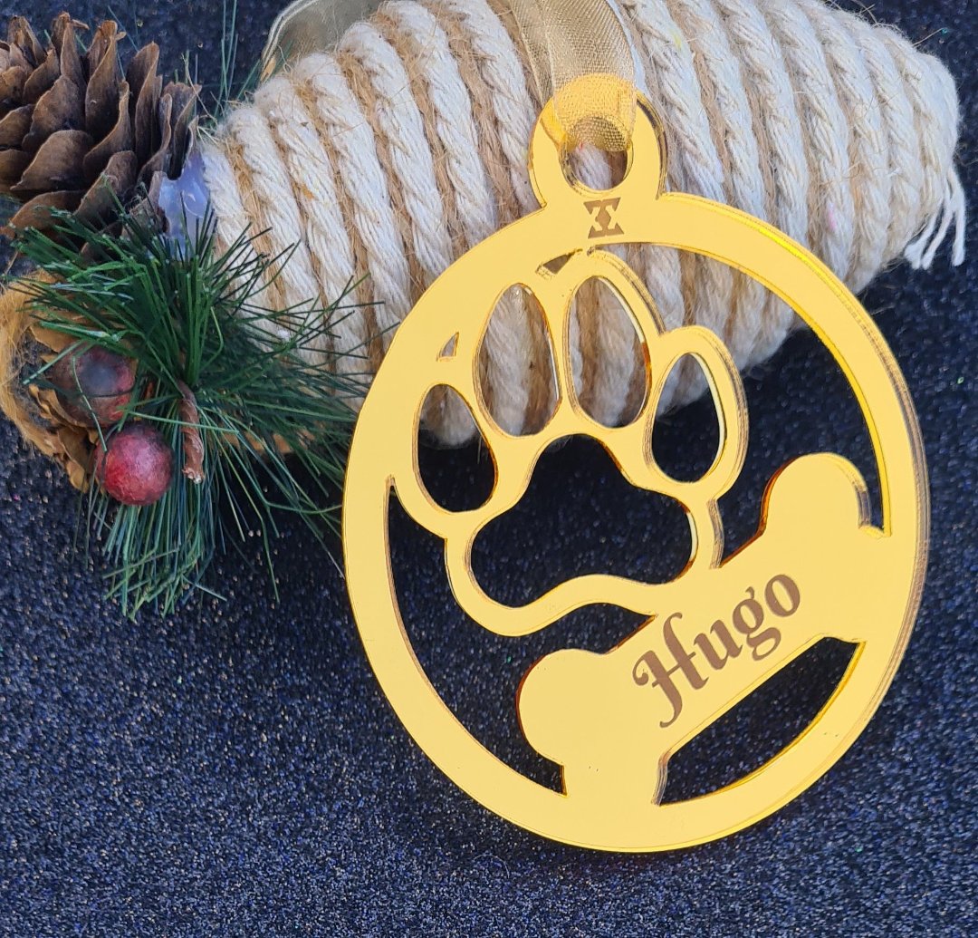 Personalised pets mirror ornaments