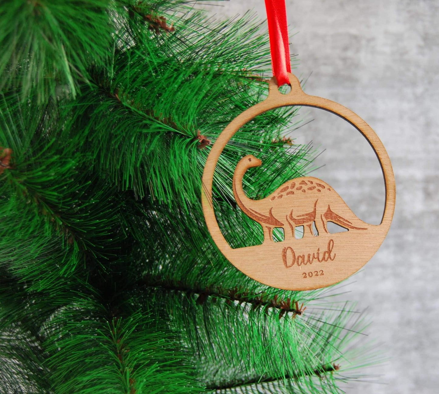 Christmas ornaments dinosaur shape personalised