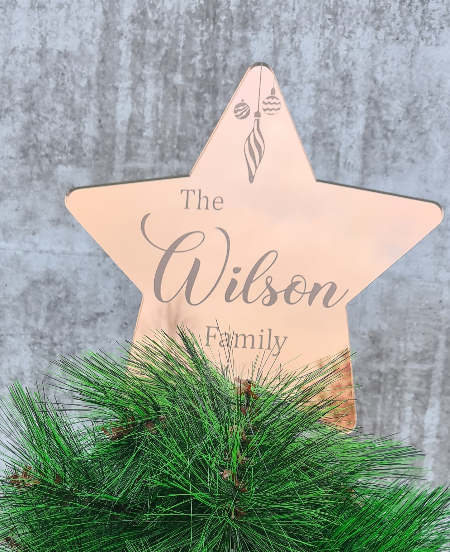 Personalised Christmas tree topper - mirror
