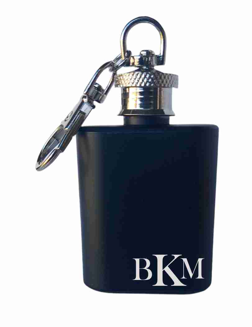 Personalised mini flask keyring - Etch Cetera 