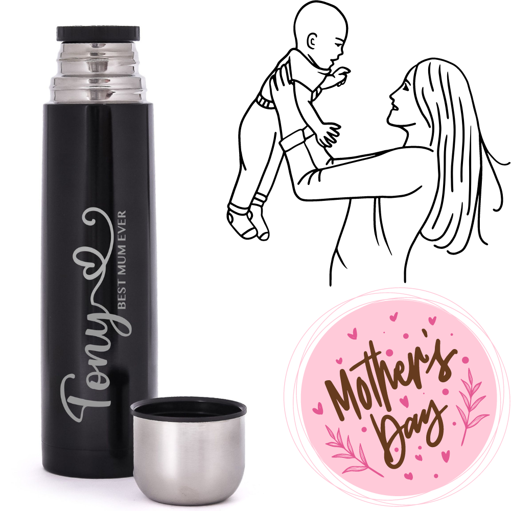 Personalised vacuum flask for mother's day