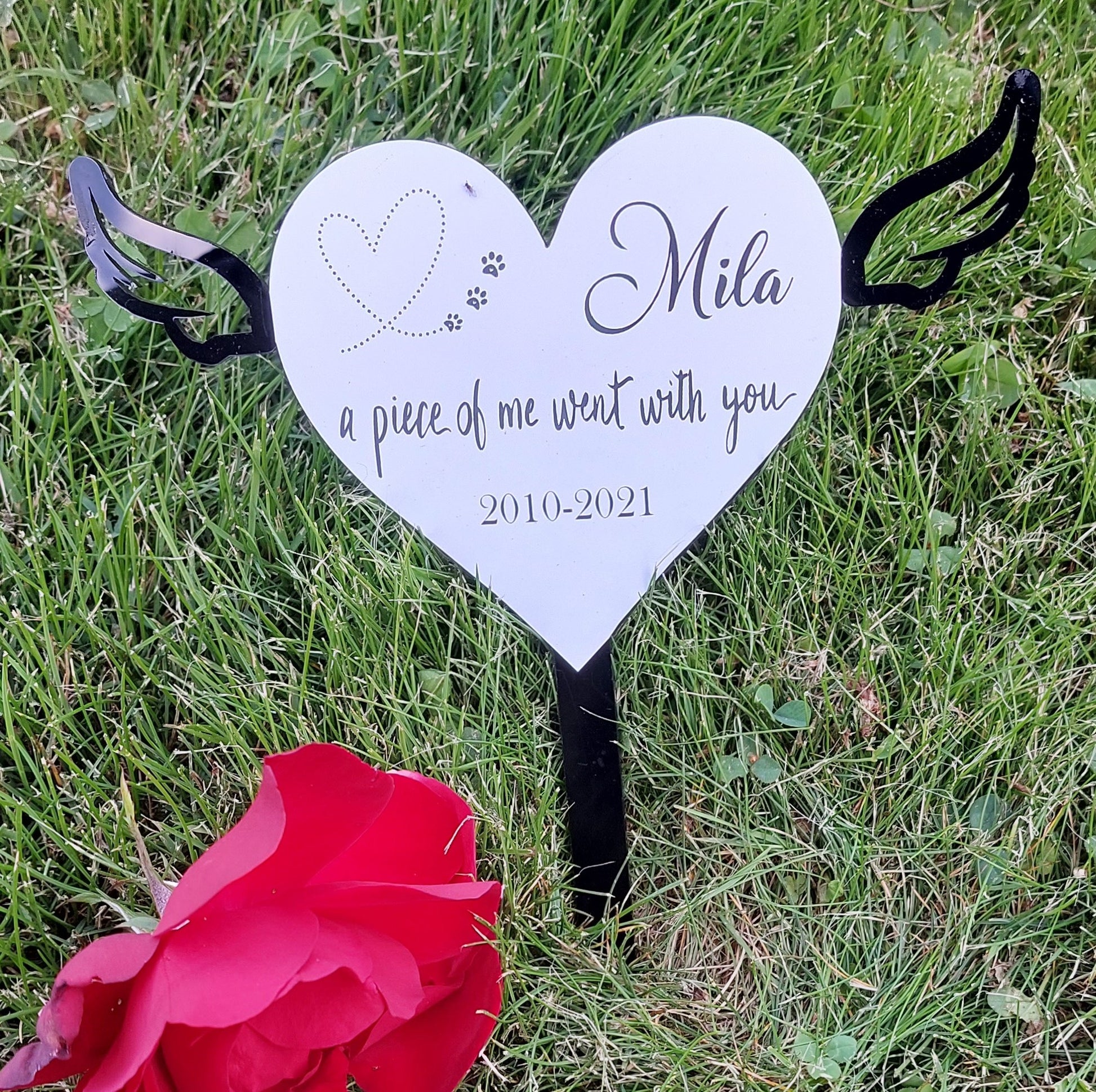 Personalised engraved garden memorial for pets - Small - Etch Cetera 