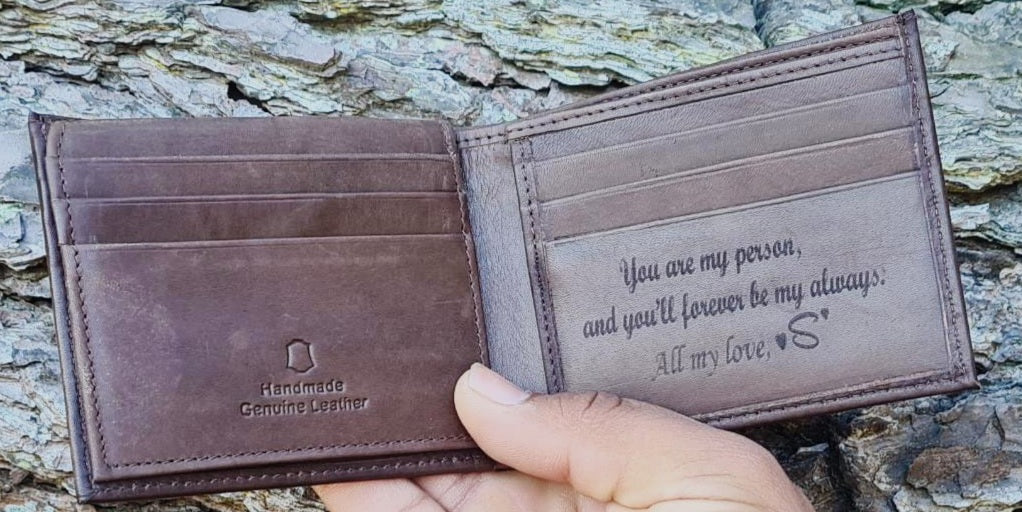 Laser engraved wallet