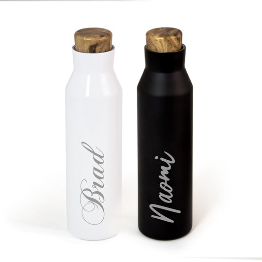 Engraved contemporary thermo bottle