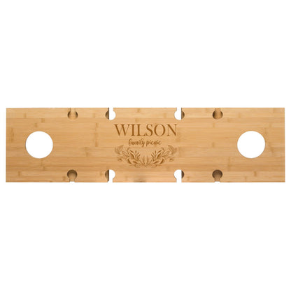 Engraved Foldable/Packable Bamboo Table