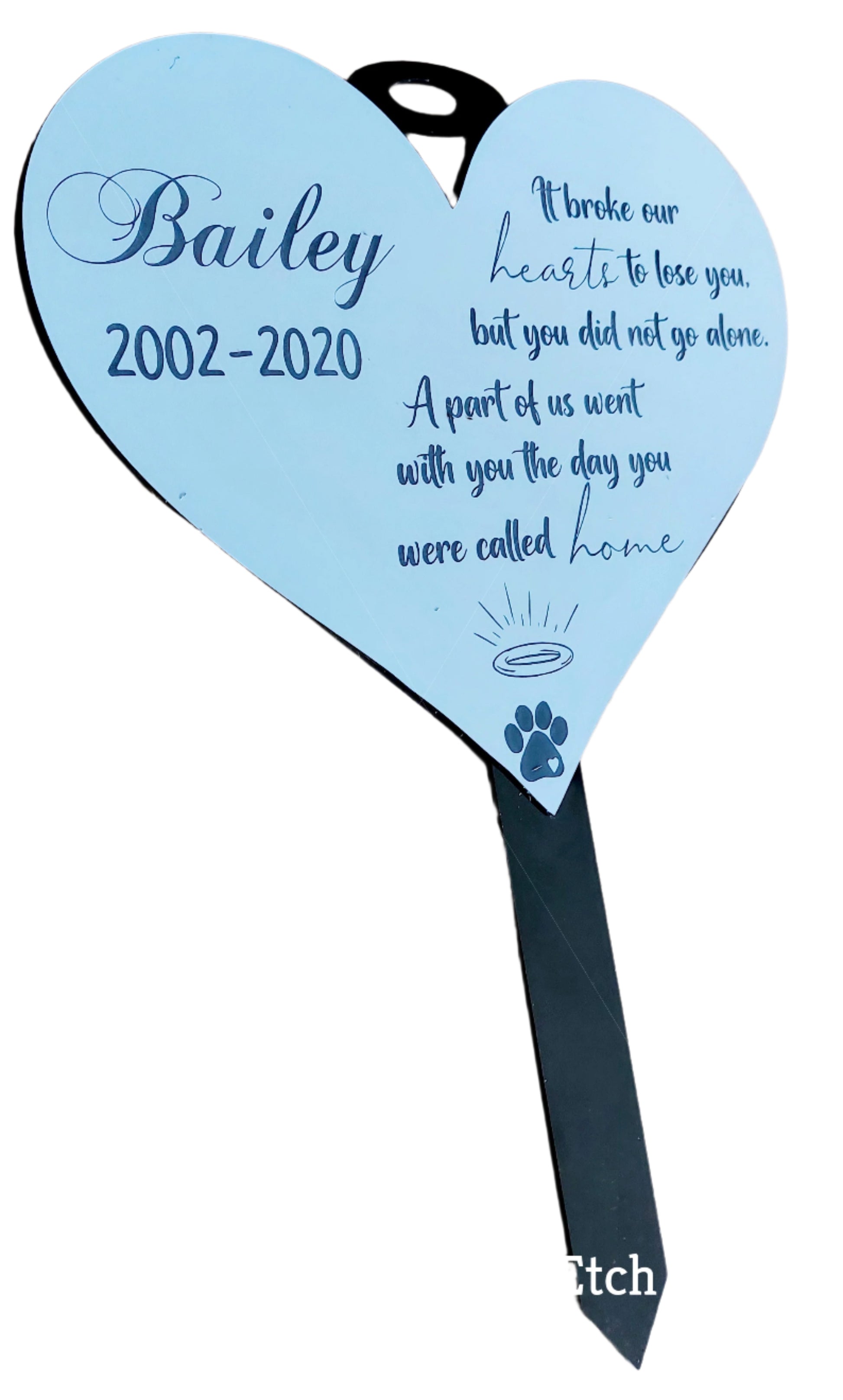  Personalised engraved garden memorial for pets - Large - Etch Cetera 