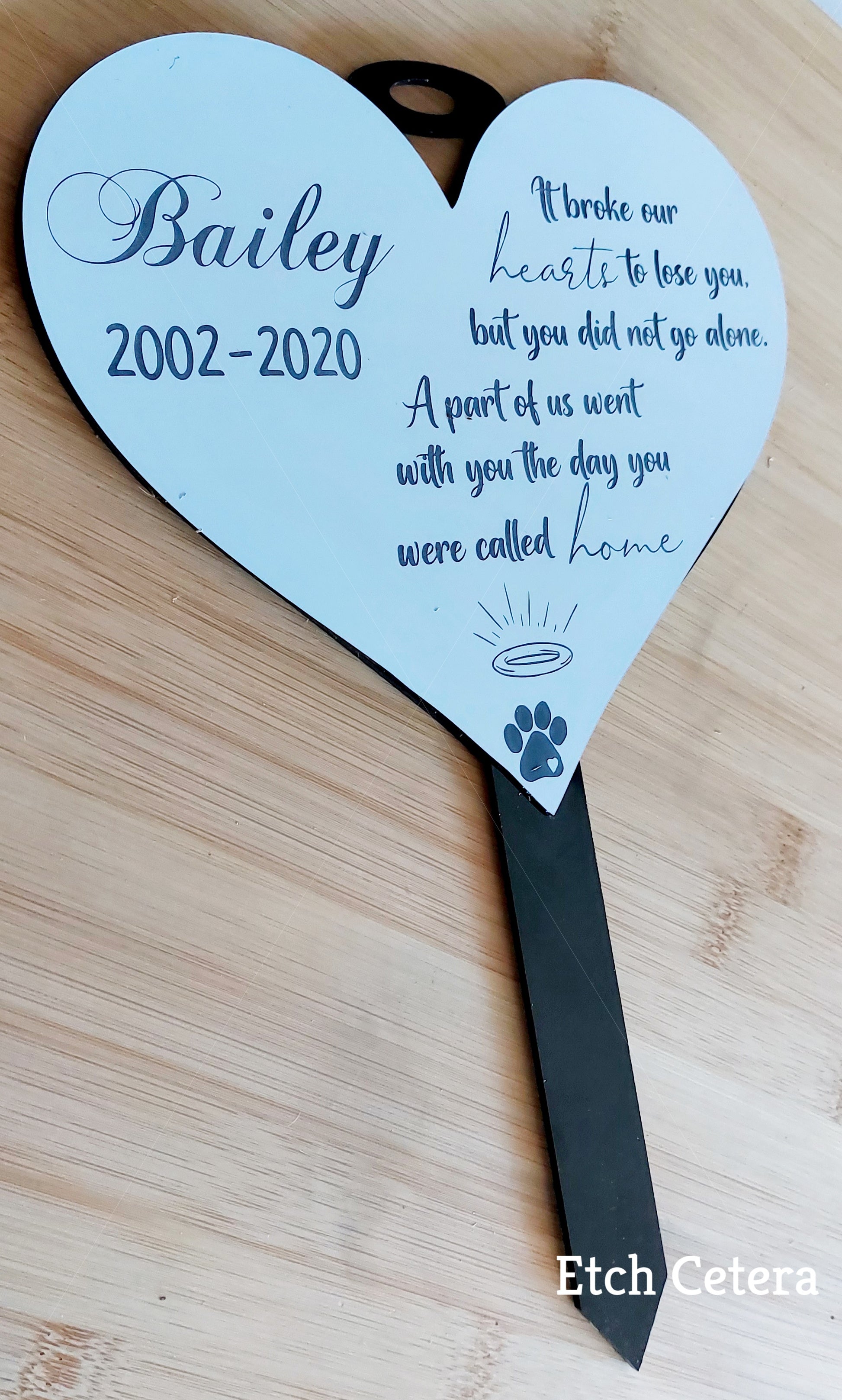  Personalised engraved garden memorial for pets - Large - Etch Cetera 