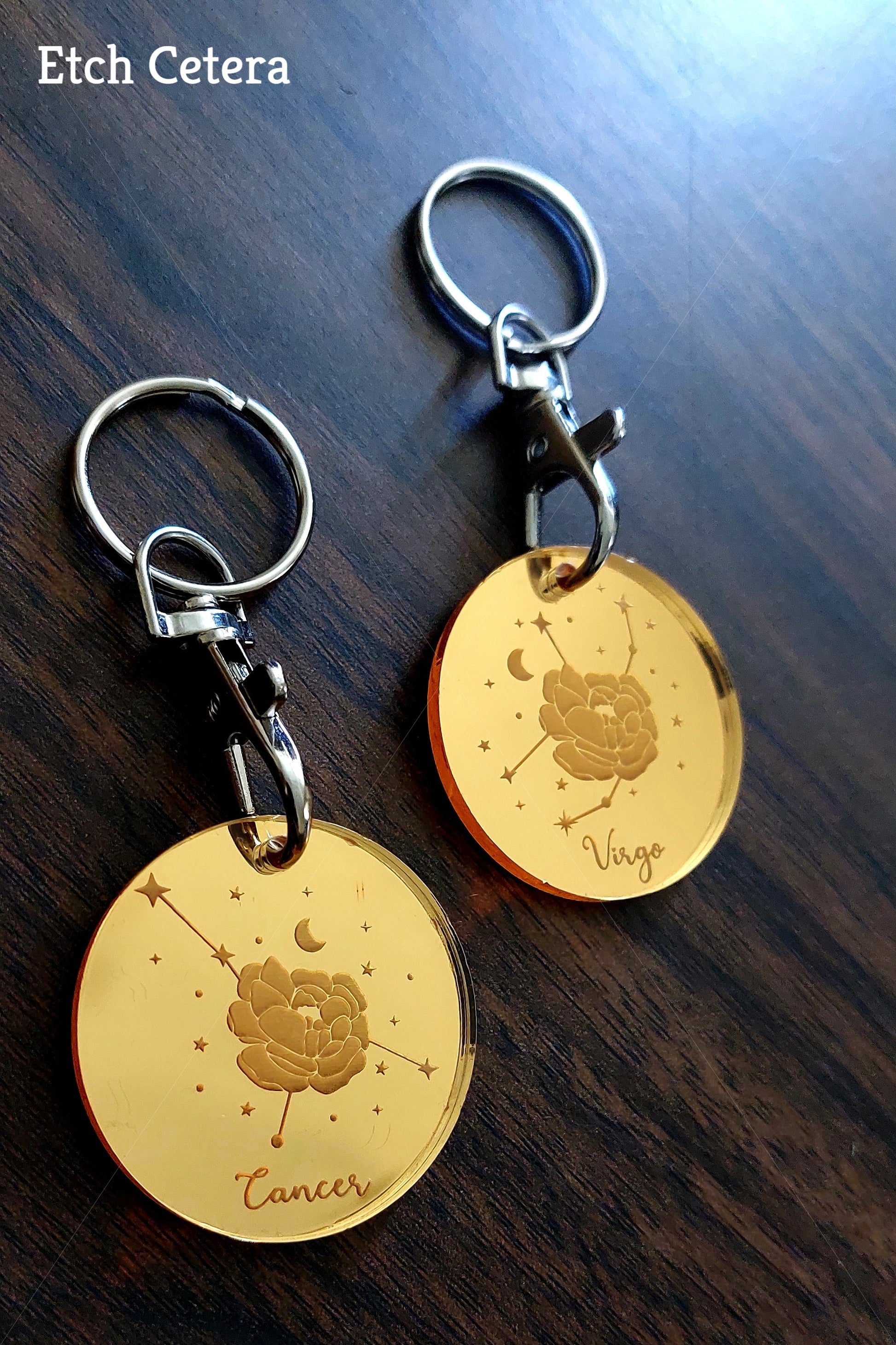 Zodiac Constellation Keyring - Etch Cetera 