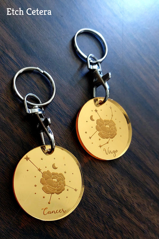 Zodiac Constellation Keyring - Etch Cetera 