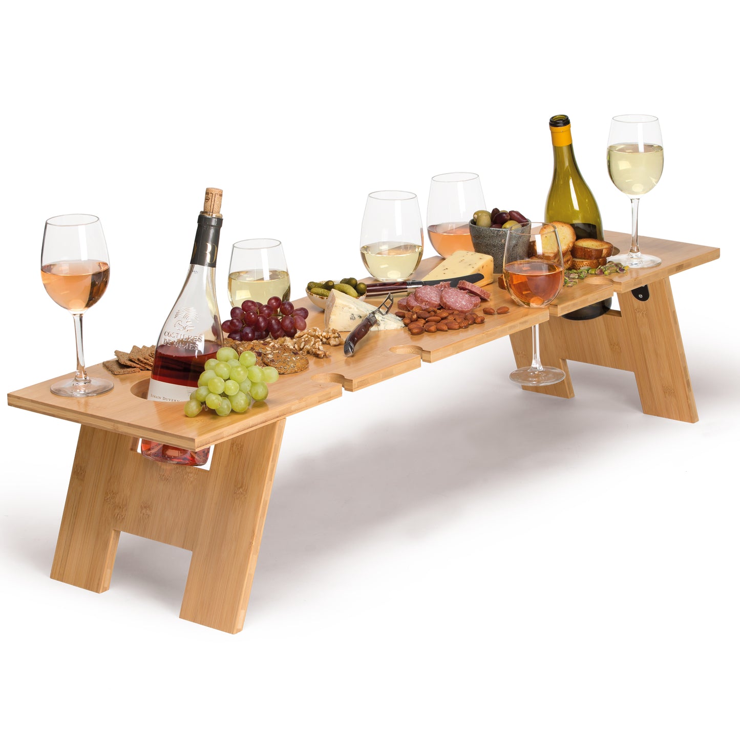 Engraved foldable/packable bamboo table
